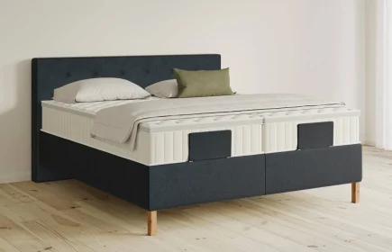 Mozart Boxspringbett Serie 5 Clementi 180x210 Samt Night Blue H2/H3 Königliche Matratze