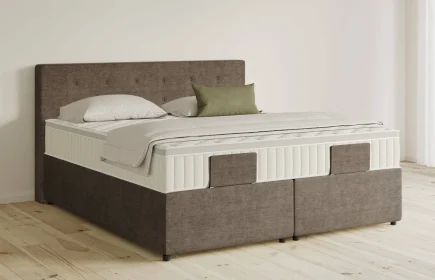 Mozart Boxspringbett Serie 5 Clementi 180x220 mit Bettkasten Feiner Stoff Nutshell H3/H2 Königliche Matratze