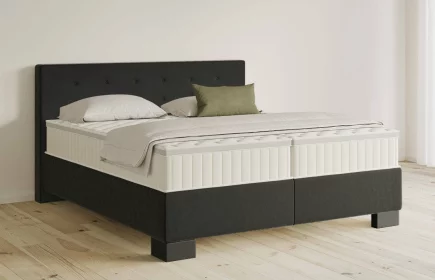 Mozart Boxspringbett Serie 5 Clementi 180x220 Samt Schwarz H3/H3 Königliche Matratze