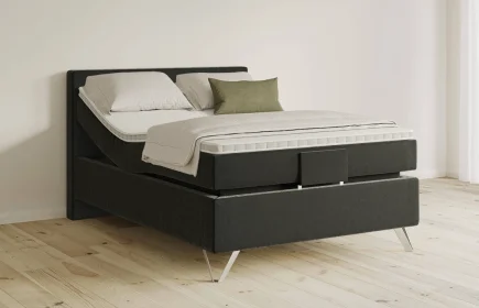 Mozart Boxspringbett Serie 5 Clementi 90x200 elektrisch Samt Raven Silk H2