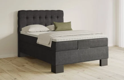 Mozart Boxspringbett Serie 5 Haydn 140x200 Feiner Stoff Carbon Grey H2
