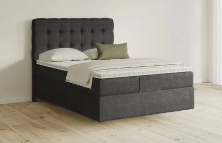 Mozart Boxspringbett Serie 5 Haydn 140x200 Feiner Stoff Carbon Grey H3 schwebend
