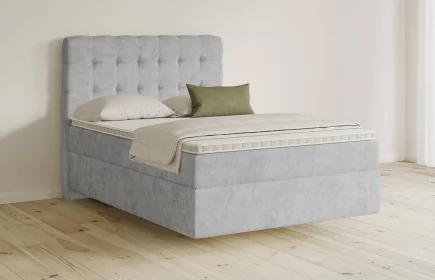 Mozart Boxspringbett Serie 5 Haydn 140x200 Samt Hellgrau H2 schwebend