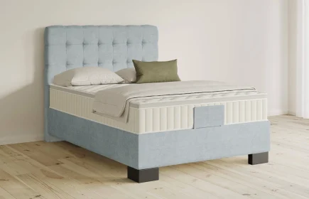 Mozart Boxspringbett Serie 5 Haydn 140x220 Feiner Stoff Frosted Azure H3 Königliche Matratze