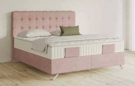 Mozart Boxspringbett Serie 5 Haydn 160x200 Feiner Stoff Rose Glow H2/H3 Königliche Matratze