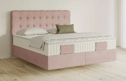 Mozart Boxspringbett Serie 5 Haydn 160x200 Feiner Stoff Rose Glow H3/H2 schwebend Königliche Matratze