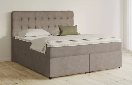 Mozart Boxspringbett Serie 5 Haydn 160x200 mit Bettkasten Samt Beigebraun H3/H2