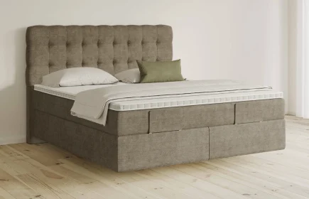 Mozart Boxspringbett Serie 5 Haydn 160x210 Feiner Stoff Dusty Taupe H3/H3 schwebend