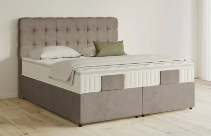 Mozart Boxspringbett Serie 5 Haydn 180x190 mit Bettkasten Samt Cookie H3/H3 Königliche Matratze