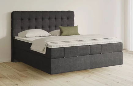 Mozart Boxspringbett Serie 5 Haydn 180x200 elektrisch Feiner Stoff Anthrazit H3/H3 schwebend