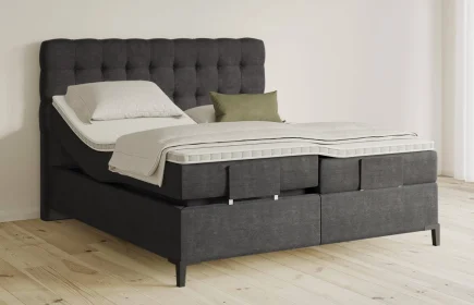 Mozart Boxspringbett Serie 5 Haydn 180x200 elektrisch Feiner Stoff Carbon Grey H2/H3