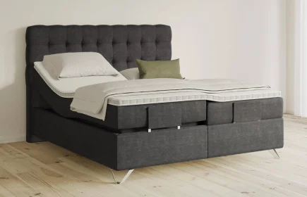 Mozart Boxspringbett Serie 5 Haydn 180x200 elektrisch Feiner Stoff Carbon Grey H3/H4