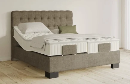 Mozart Boxspringbett Serie 5 Haydn 180x200 elektrisch Feiner Stoff Dusty Taupe H3/H3 Königliche Matratze