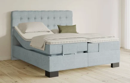 Mozart Boxspringbett Serie 5 Haydn 180x200 elektrisch Feiner Stoff Frosted Azure H3/H4