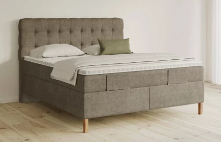 Mozart Boxspringbett Serie 5 Haydn 180x200 elektrisch Feiner Stoff Taupe H3/H3