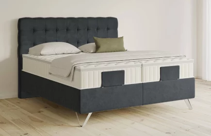 Mozart Boxspringbett Serie 5 Haydn 180x200 elektrisch Samt Anthrazit H3/H2 Königliche Matratze