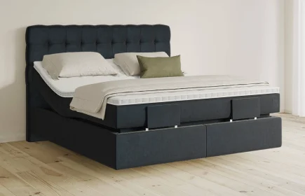 Mozart Boxspringbett Serie 5 Haydn 180x200 elektrisch Samt Night Blue H2/H2 schwebend