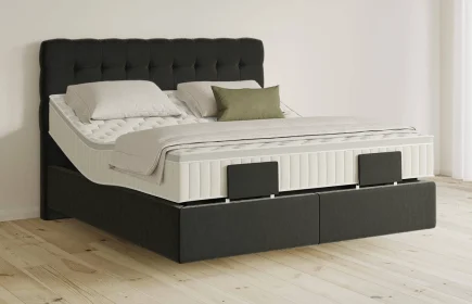 Mozart Boxspringbett Serie 5 Haydn 180x200 elektrisch Samt Raven Silk H3/H2 schwebend Königliche Matratze