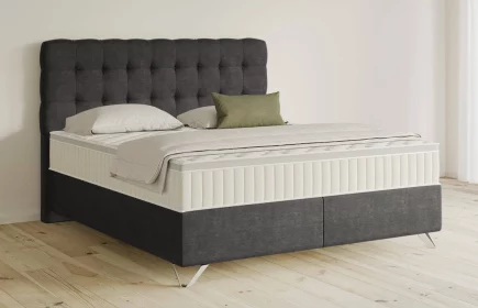 Mozart Boxspringbett Serie 5 Haydn 180x200 Feiner Stoff Anthrazit H3/H3 Königliche Matratze