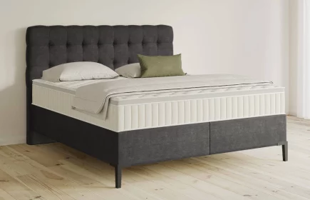 Mozart Boxspringbett Serie 5 Haydn 180x200 Feiner Stoff Anthrazit H4/H3 Königliche Matratze