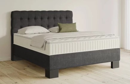 Mozart Boxspringbett Serie 5 Haydn 180x200 Feiner Stoff Anthrazit H4/H4 Königliche Matratze