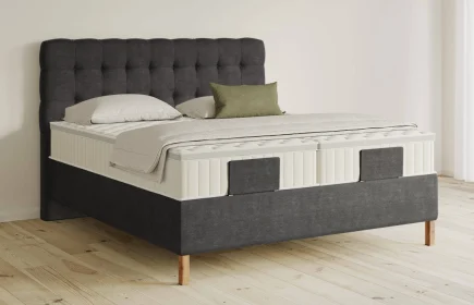 Mozart Boxspringbett Serie 5 Haydn 180x200 Feiner Stoff Carbon Grey H3/H3 Königliche Matratze