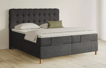 Mozart Boxspringbett Serie 5 Haydn 180x200 Feiner Stoff Carbon Grey H3/H3
