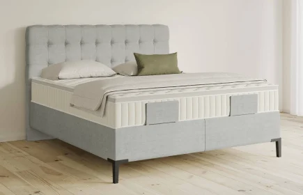 Mozart Boxspringbett Serie 5 Haydn 180x200 Feiner Stoff Lunar Mist H3/H3 Königliche Matratze