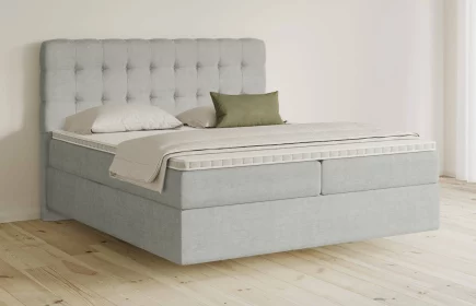 Mozart Boxspringbett Serie 5 Haydn 180x200 Feiner Stoff Silbergrau H3/H2 schwebend