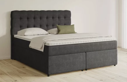 Mozart Boxspringbett Serie 5 Haydn 180x200 mit Bettkasten Feiner Stoff Anthrazit H3/H2