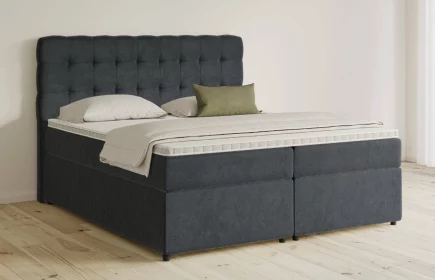 Mozart Boxspringbett Serie 5 Haydn 180x200 mit Bettkasten Samt Anthrazit H3/H3