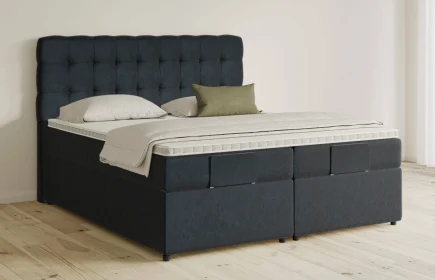 Mozart Boxspringbett Serie 5 Haydn 180x200 mit Bettkasten Samt Night Blue H3/H2
