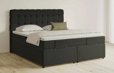 Mozart Boxspringbett Serie 5 Haydn 180x200 mit Bettkasten Samt Raven Silk H3/H3