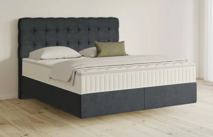 Mozart Boxspringbett Serie 5 Haydn 180x200 Samt Anthrazit H2/H3 schwebend Königliche Matratze