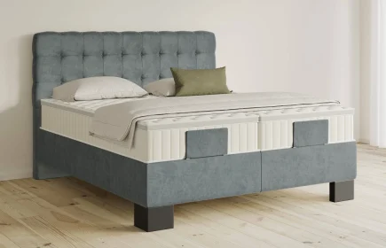 Mozart Boxspringbett Serie 5 Haydn 180x200 Samt Dusty Blues H3/H3 Königliche Matratze