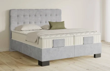 Mozart Boxspringbett Serie 5 Haydn 180x200 Samt Fog Grey H3/H4 Königliche Matratze