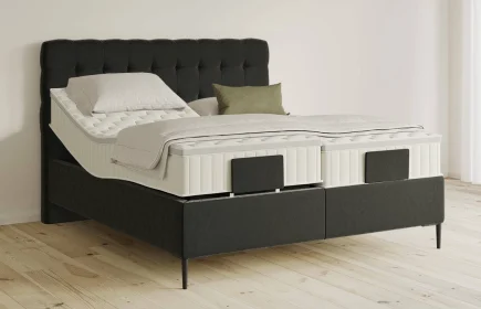 Mozart Boxspringbett Serie 5 Haydn 180x220 elektrisch Samt Raven Silk H2/H3 Königliche Matratze