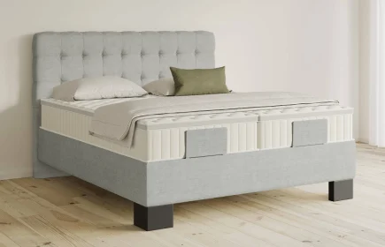 Mozart Boxspringbett Serie 5 Haydn 180x220 Feiner Stoff Lunar Mist H3/H3 Königliche Matratze