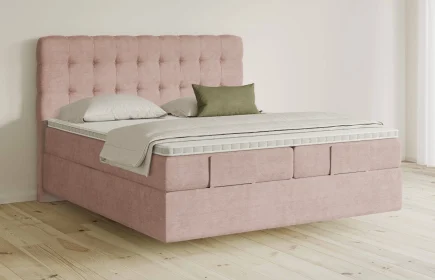 Mozart Boxspringbett Serie 5 Haydn 180x220 Feiner Stoff Rose Glow H3/H4 schwebend