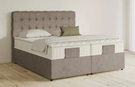 Mozart Boxspringbett Serie 5 Haydn 180x220 mit Bettkasten Samt Cookie H3/H3 Königliche Matratze
