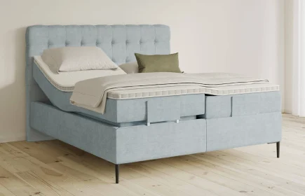 Mozart Boxspringbett Serie 5 Haydn 200x200 elektrisch Feiner Stoff Frosted Azure H2/H3