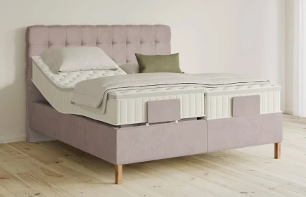 Mozart Boxspringbett Serie 5 Haydn 200x200 elektrisch Samt Blossom Pink H3/H3 Königliche Matratze