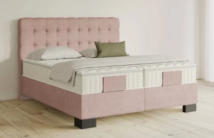Mozart Boxspringbett Serie 5 Haydn 200x200 Feiner Stoff Rose Glow H3/H2 Königliche Matratze