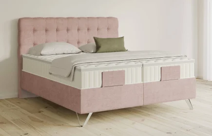 Mozart Boxspringbett Serie 5 Haydn 200x200 Feiner Stoff Rose Glow H4/H3 Königliche Matratze