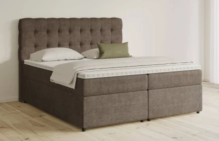 Mozart Boxspringbett Serie 5 Haydn 200x200 mit Bettkasten Feiner Stoff Braun H4/H3