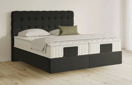 Mozart Boxspringbett Serie 5 Haydn 200x200 Samt Raven Silk H4/H3 schwebend Königliche Matratze