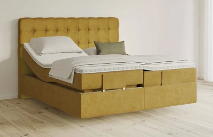 Mozart Boxspringbett Serie 5 Haydn 200x220 elektrisch Samt Mustard H4/H3 schwebend