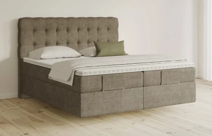 Mozart Boxspringbett Serie 5 Haydn 200x220 Feiner Stoff Dusty Taupe H2/H3 schwebend