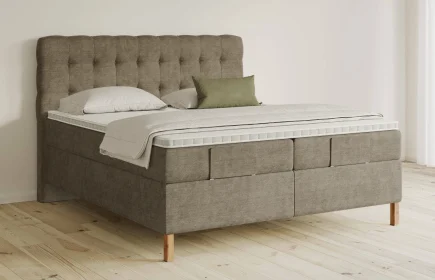 Mozart Boxspringbett Serie 5 Haydn 240x190 Feiner Stoff Dusty Taupe H3/H3