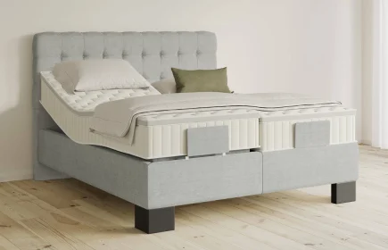 Mozart Boxspringbett Serie 5 Haydn 240x200 elektrisch Feiner Stoff Lunar Mist H2/H2 Königliche Matratze